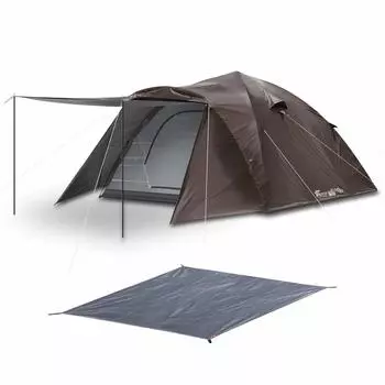 Палатка FIELDOOR One Touch 300 Ground Large для кемпинга с 4-6 куполами, простая установка, просто потяните УФ-воду, серебристый, легкий [темно-коричневый] и простыня, размер, люди,