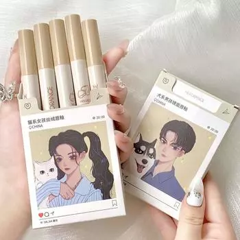 Палитра для губ, набор блесков для губ Cigarette, матовый красный оттенок для макияжа губ, стойкая водостойкая помада с зеркальным блеском, набор косметики 5 шт., C 3 шт.