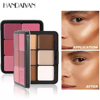 Палитра румян Blush Matte Contouring Palette из 12 цветов, водостойкая, сияющая, натуральная, универсальная, для румян