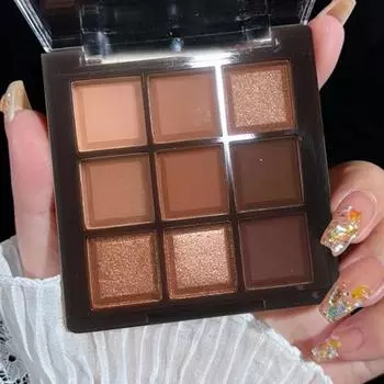 Палитра теней для век 2024 Mocha Chocolate с перламутровым блеском, 9 матовых оттенков, Sweetheart Chocolate, 1 шт.