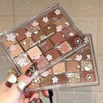 Палитра теней для век Evening Sakura Dance из 20 цветов: Перламутровые и матовые оттенки земли 801