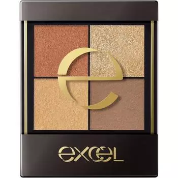 Палитра теней для век Excel Real Close Shadow Cx05 Fringed Hat Nuance Color, 4 цвета, 3 текстуры, глянец, ламе, матовый Cx05 Fringed Hat