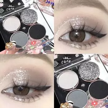 Палитра теней для век FUGU UP Smokey Eyeshadow Diamond Shadow Cool Tone, водостойкая, черная * 1, 1