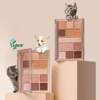 Палитра теней для век Missha Limited Edition Mood Moment 3 – The Cute Things (J6398) + Набор кистей для блесток (3шт)