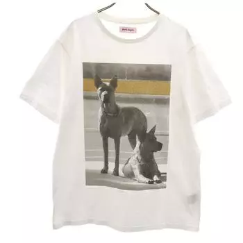 Palm Angels Short sleeve T-shirt M White Doberman Men s Used