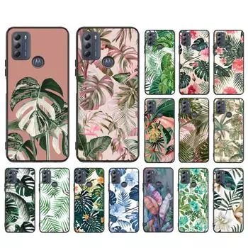 Palm Tree Leaves Phone Case For Moto G84 G22 G32 G42 G52 G62 G53 G72 G60 G60S G100 G10 G20 G30 G13 G50 G 5G G Pure Moto G53