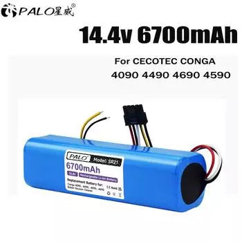 PALO 14,4 В 6700 мАч аккумулятор для робота-подметальной машины CECOTEC CONGA 4090 4490 4690 4590 аккумулятор для робота-пылесоса 1pcs battery