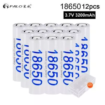 PALO 18650 3,7 В 3200 мАч 18650 литиевая аккумуляторная батарея для фонариков белый