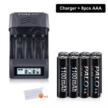 PALO 1,2 В NI-MH AAA 1100 мАч Аккумуляторная батарея AAA NIMH 3A с 4 слотами USB-зарядное устройство для батареи AA AAA 1,2 В/1,5 В