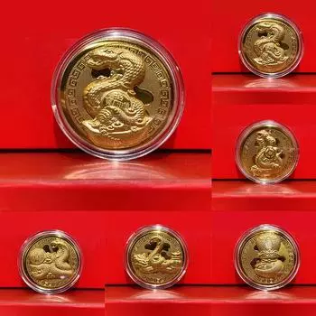 Памятные монеты «Новый год Змеи 2025» Медали китайского зодиака 3D-рельефные монеты A1