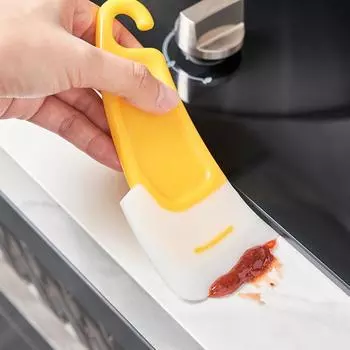 Pan Cleaning Scraper Silicone Kitchen Pots Dishes Grease Clearner Baking Soft Blade Spatula Heat Resistant Clean Spatula