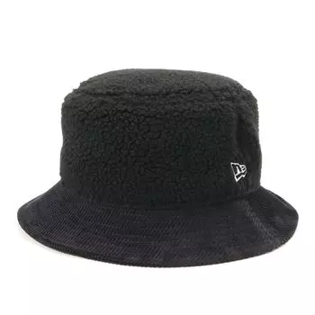 Панама Боа из вельветового флиса, мех ONSPOTZ, изготовленная на заказ, черная, BUCKET01 OS SHEEP BOA 8W CORD BLK [New Era] S/M