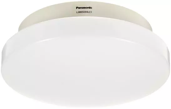 Panasonic LED Ceiling Bathroom Moisture and Wall Daylight White LGW85066LE1 Light, Light, Rainproof, Mountable,