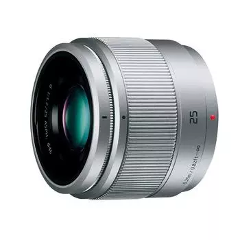 Panasonic single focus lens for Micro Four Thirds Lumix G 25mm F1.7 ASPH. Silver H-H025-S