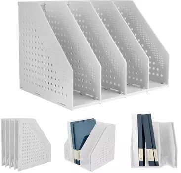 Panavage File Box Bookstand Candle Storage Office Supplies Настольная полка для хранения документов, складная, 4 яруса, цвет белый
