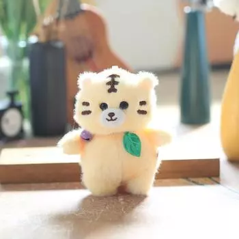 Panda Animal Monkey Soft Short Plush Keychain Stuffed Toy With Pp Cotton Tiger