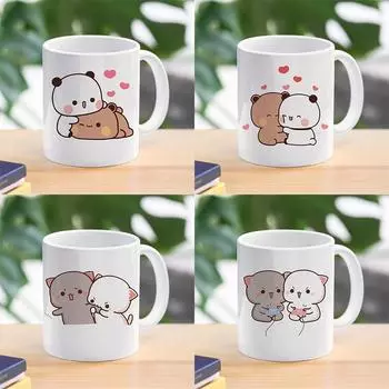 Panda Bear Bubu Dudu Кофейная чашка с молоком Чашки и кружки Бесплатная доставка Термокружка для переноски Кружка Керамическая и глиняная посуда для напитков 300ml