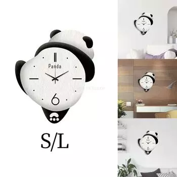Panda Decor Бесшумные настенные часы Декоративные часы Очаровательные бесшумные настенные часы для кухни на батарейках с функцией Sweep Movement