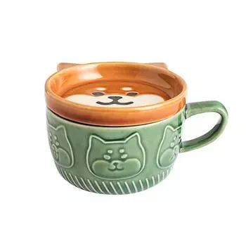 Panda Hedgehog Novelty Creative Ceramic with Lid Drinkware Tea Cup Tumbler Cup Coffee Mug 7