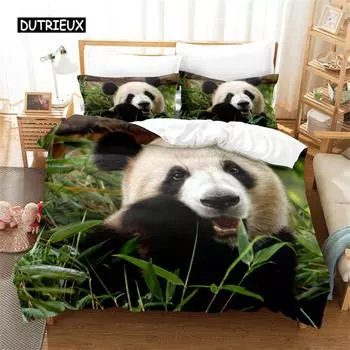 Panda, Lesser Panda Bedding Set Duvet Cover Set 3d Bedding Digital Printing Bed Linen Queen Size Bedding Set Fashion Design EU single(135x200cm)