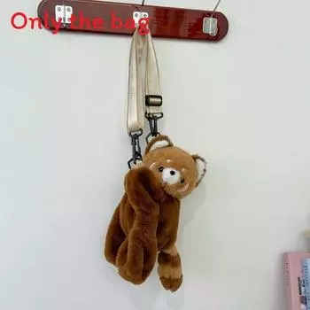 Panda Plush Backpack With Lightweight Design Butterfly Knot Lamb Bag Messenger Raccoon Small