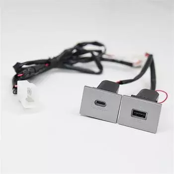 Панель зарядного устройства с двумя портами USB-A QC3.0 + USB-C PD для Ford Focus Mk2 2005-2009