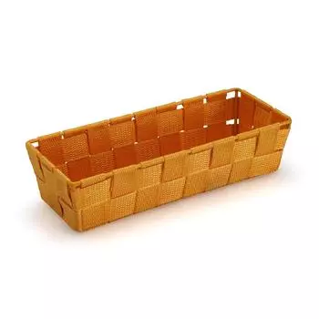 Panier Versa Rectangulaire Jaune Textile 10 x 6 x 25 cm