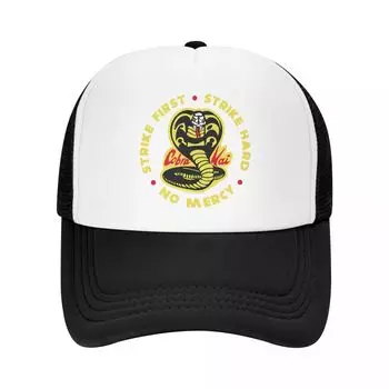 Панк-унисекс Cobra Kai Strike First Cobra Logo Trucker Hat для взрослых и детей-каратэ Регулируемая бейсболка Кепки Snapback в стиле хип-хоп Trucker Hat