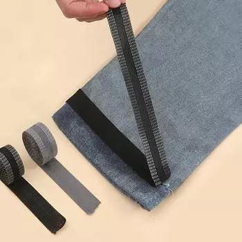 Pant Edge Shorten Paste Tape Self-Adhesive Iron-On Patch Hem for Pants Trousers Shorten Repair Fabric DIY Clothing Sewing Tools 1m серый