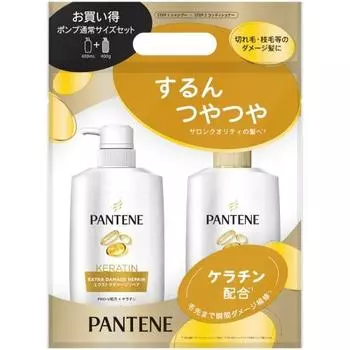 Pantene extra damage repair for damage such as breakage and split ends shampoo pump 400ml + treatment pump 400g