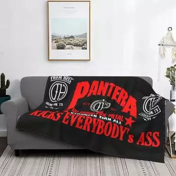 Pantera флисовое одеяло, тяжелое ментальное одеяло в стиле рок-группы для дивана, уличное теплое плюшевое тонкое одеяло 75x100cm