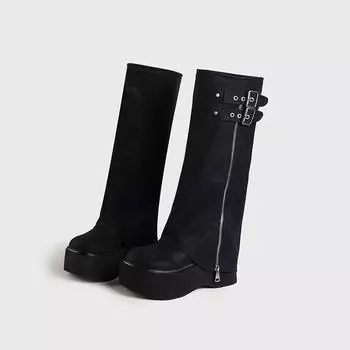 Pants Boots Sweet Cool Hot Girls Pile Boots Thick-soled Western Boots But Knee Boots Tall Knight Boots 35