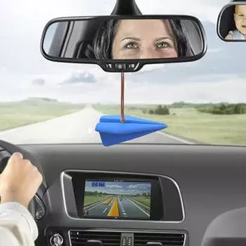 Paper Airplane Car Rearview Charm Paper Airplane Car Ornament With Aroma Perfume Diffuser Rearview Pendant For Men And Women белый
