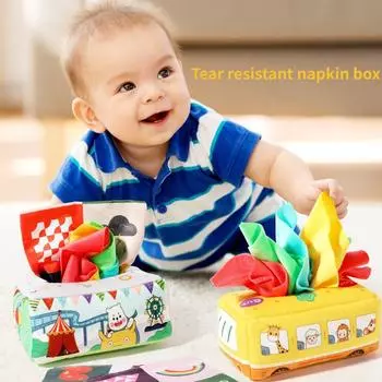 Paper Drawing Toys for Babies Aged 0-1, Puzzle Early Education, Tear Resistant Paper Towel Box, Baby Finger Exercise Toys
