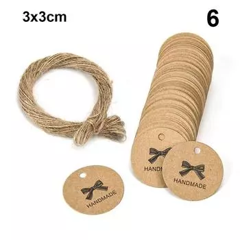 Paper Package Wrapping Jute Twine Wedding Party Handmade Tagging Hanging Label Kraft Gift Tags 6
