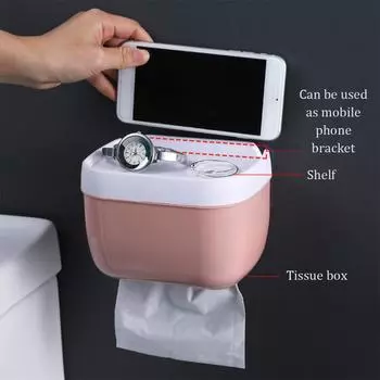 Paper Towel Holder Box Self-adhesive Space-Saving Organizer Storage Rack