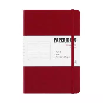PAPERIDEAS Note A5 Hardcover wine (horizontal ruled, red)