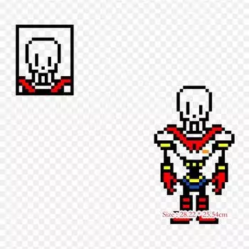 Папирус Pixel Art Undertale Art Утюг на заплатках для DIY Теплообменная одежда Футболка Термонаклейки Украшение Печать