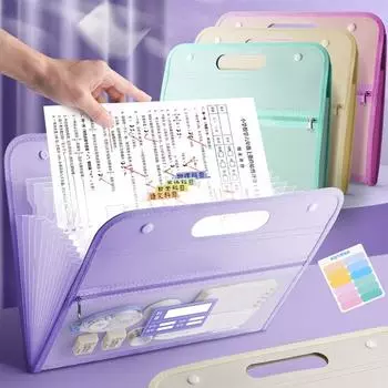 Папка для файлов формата А4 с 13 карманами, папка для хранения тестовой бумаги, органайзер для файлов, классифицированная многослойная карманная папка большой емкости для портфолио