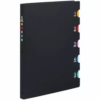Папка-регистратор Maruman Loose Leaf A4 Five Chart 30 отверстий, черная F483A чёрный