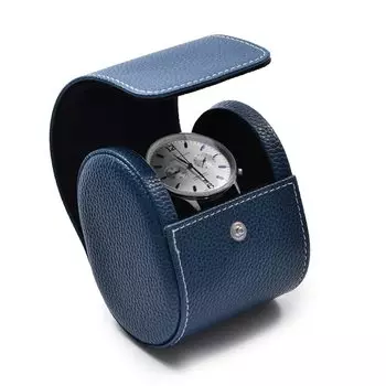 Papten Watch Case, PU Leather, For 1 Watch, Mini, Portable, Luxury, Stylish, Suitable for Travel, Business Trips, Gifts, etc. B00906 (Blue)