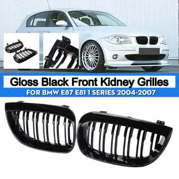 Пара автомобильных передних решеток для почек для BMW E81 E87 2004-2007 M SPORT Pre-facelift Racing Grills Решетки Авто Аксессуары для гриля ABS