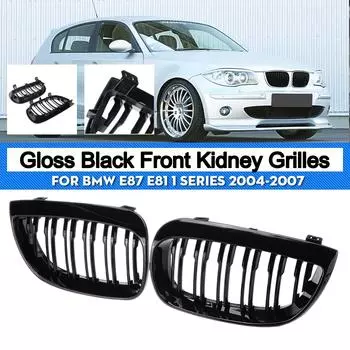 Пара автомобильных передних решеток для почек для BMW E81 E87 2004-2007 M SPORT Pre-facelift Racing Grills Решетки Авто Аксессуары для гриля ABS