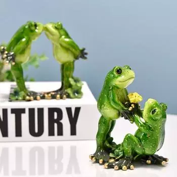 Пара фигурок лягушки из смолы, бейсбол, теннис, фигурка лягушки, модель игрушки, статуя, скульптура, украшение для рабочего стола, орнамент, фестиваль, подарок F