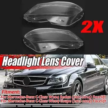 Пара передних абажуров, корпус фары для Mercedes-Benz W204 C Class C180 C200 C260 2011 2012 2013, абажур линзы Pair