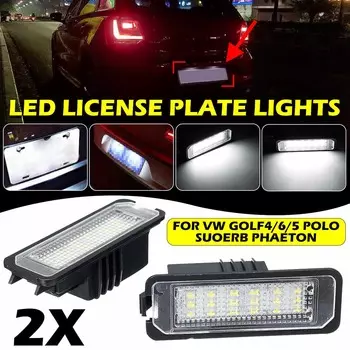 Пара светодиодных ламп подсветки номерного знака автомобиля для VW GOLF 4 6 Polo 9N Passat NEW Beetle CHINA