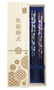 Пара Японский цветок темно-синего цвета посудомоечная машина с павловнией коробка и упаковка серебряная свадьба серебряная годовщина свадьбы серебряная годовщина свадьбы пара