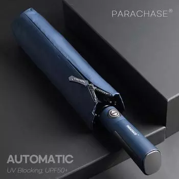 PARACHASE большой автоматический зонт для мужчин ветрозащитный складной зонт от солнца роскошный зонтик от дождя для гольфа зонты с оттенком Бесплатная доставка чёрный