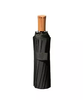 Parasol for both sun and rain 16 wooden safe even in strong folding folding Day gift rain, women s umbrella, ribs, handle, chic, simple, stylish, чёрный