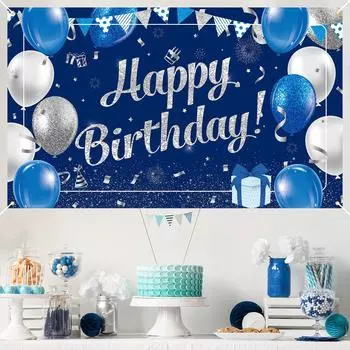 Paready Birthday Гобелен Украшение на день рождения Настенный декор Большой фотоплакат Фотофон Настенное украшение С Днем Рождения Украшение для вечеринки Главная
